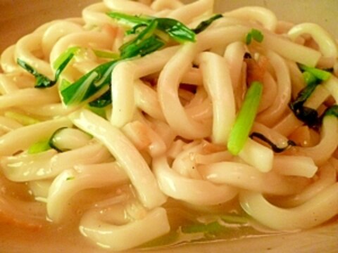 干し貝柱で☆あんかけ焼きうどん